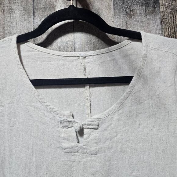 Minibee Cream Linen Blend Top - Picture 2 of 5